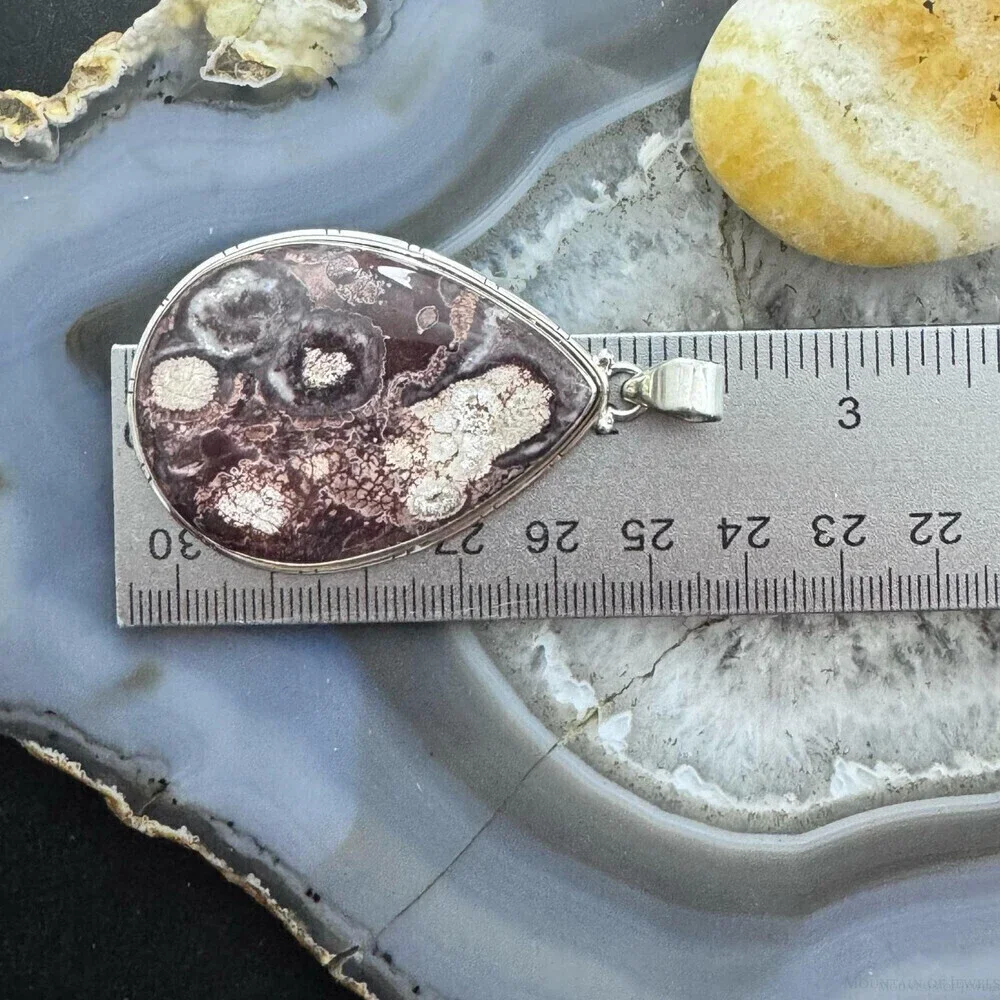 Sterling Silver Southwestern Style Large Teardrop Sunflower Jasper Uni Pendant